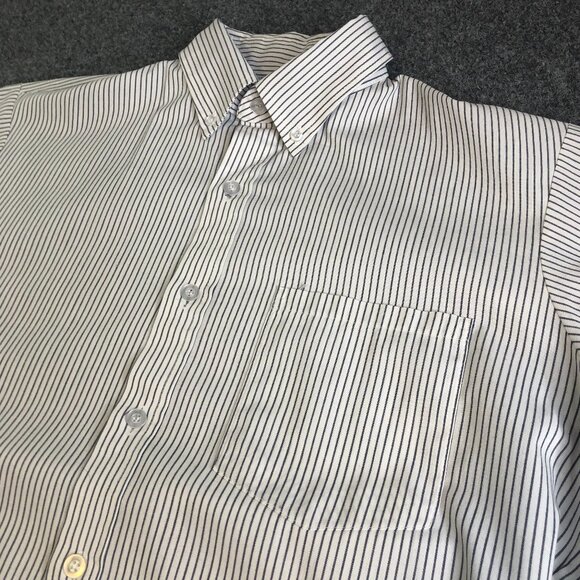 Unitog Short Mens 15 15.5 White Blue USA Hickory Stripe Uniform Worker 70s 80s - Picture 1 of 10